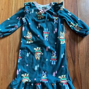 Charming BLUEY Print nightgown Dress - Teal